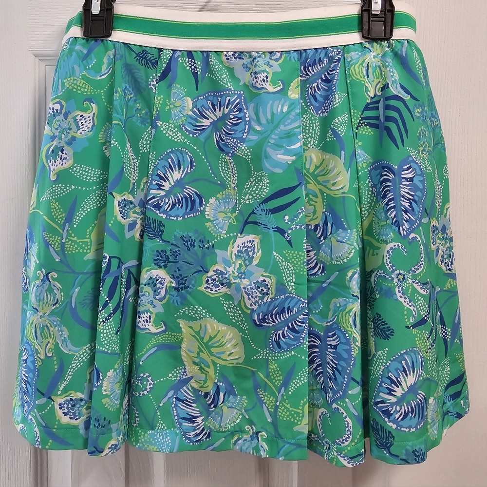 Lilly Pulitzer Tropical Green and Blue A-Line Skirt